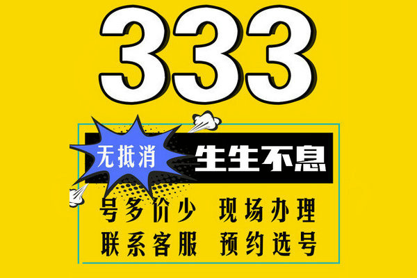 單縣尾號333吉祥號